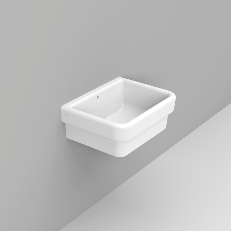 60x45 cm lavabo en céramique blanche avec trop-plein - Virginia | Dolomite 60x45 cm lavabo en céramique blanche avec trop-plein - Virginia | Dolomite