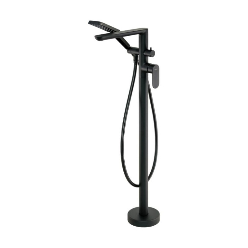 Mélangeur bain sur pied finition laiton noir avec set de douche - Montain Mélangeur bain sur pied finition laiton noir avec set de douche - Montain