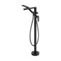 Mélangeur bain sur pied finition laiton noir avec set de douche - Montain Mélangeur bain sur pied finition laiton noir avec set de douche - Montain