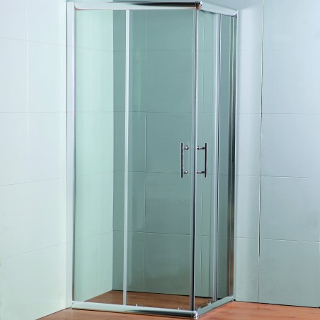 Cabine de douche d'angle avec portes coulissantes