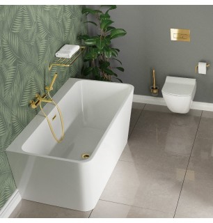 Baignoire acrylique rectangulaire autoportante 160 cm - Giasyn
