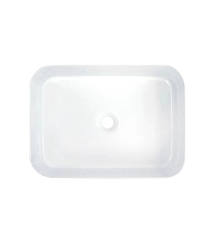 Lavabo rectangulaire à poser en céramique blanc 505 mm - Giasyn