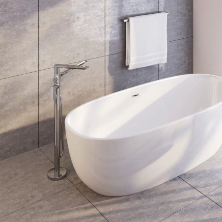 Mélangeur bain sur pied finition laiton noir avec set de douche - Montain