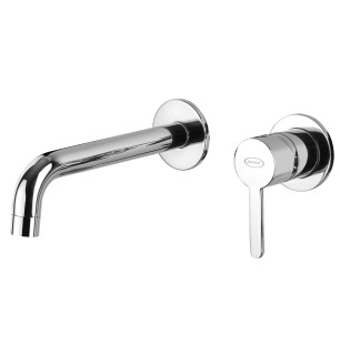 Mélangeur lavabo mural Eolo - Jacuzzi, laiton chromé 19 cm