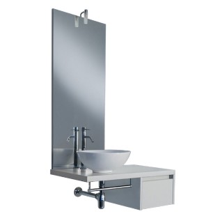 Meuble avec lavabo modèle Milano - Dimensions : 90x45x50 cm - Couleur : Blanc