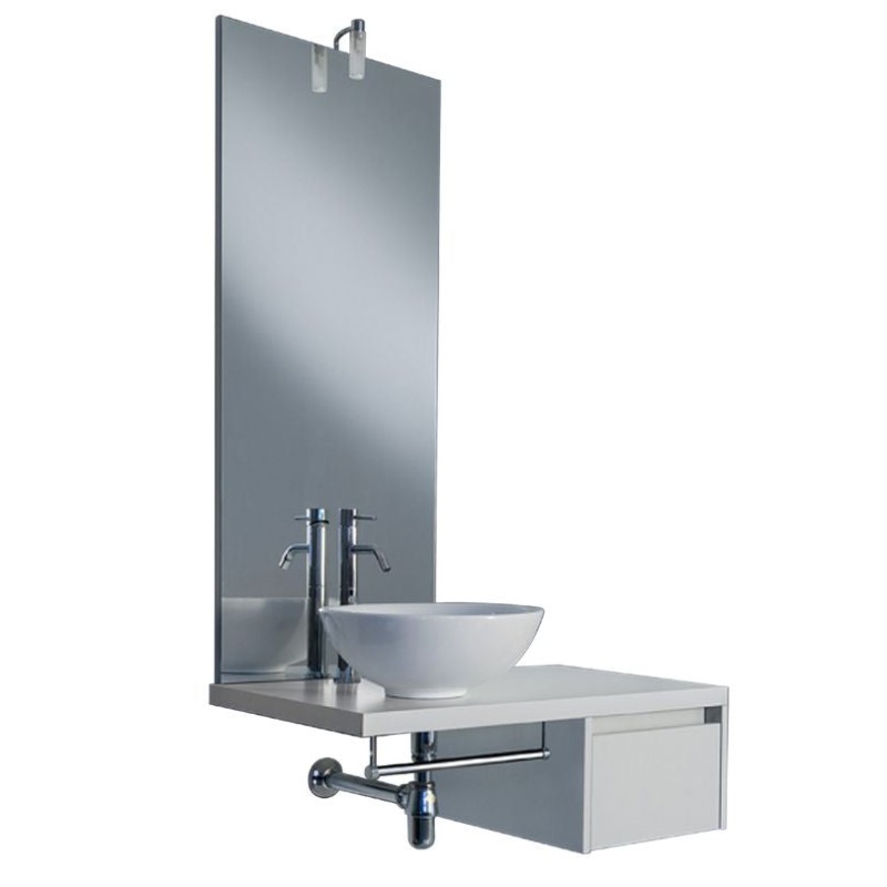Meuble avec lavabo modèle Milano - Dimensions : 90x45x50 cm - Couleur : Blanc