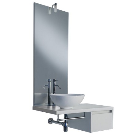 Meuble avec lavabo modèle Milano - Dimensions : 90x45x50 cm - Couleur : Blanc