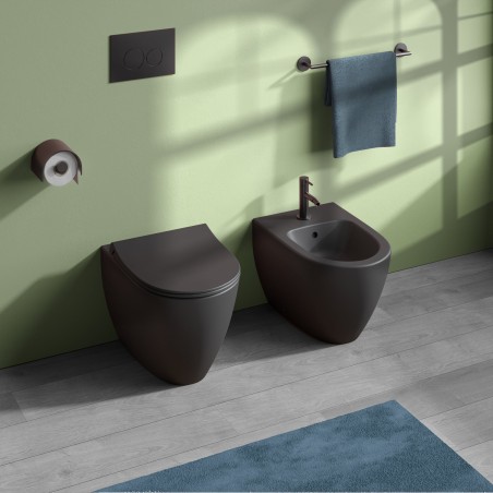 Paire de sanitaires encastrés de la série Sento - Couleur : Noir mat