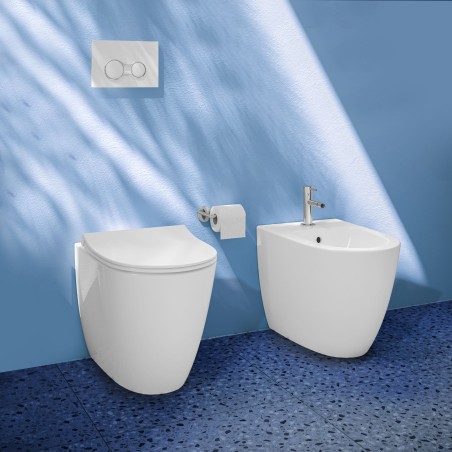 Paire de sanitaires encastrés de la série Sento - Couleur : Blanc