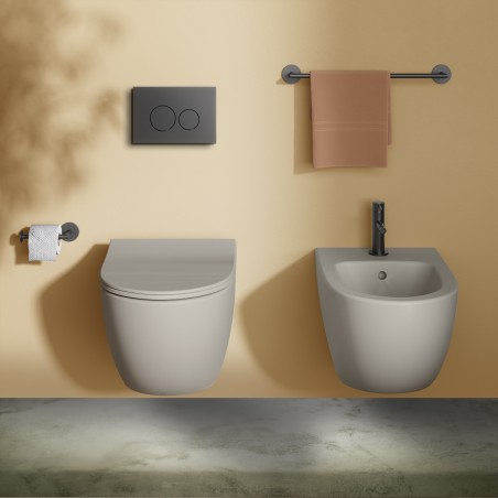 WC suspendu Sento avec siège softclose inclus - Couleur : Noir mat