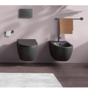Rimlex Sento WC suspendu - Couleur : Noir mat
