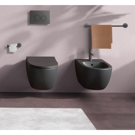Rimlex Sento WC suspendu - Couleur : Noir mat