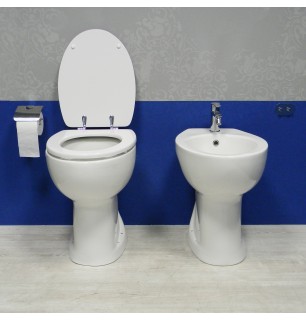 Kit sanitaire senior blanc WC et bidet avec siège inclus