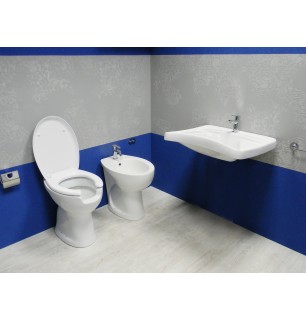 Kit pour handicapés : lavabo, bidet, WC avec siège - Céramique | BuyBath
