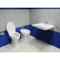 Kit de salle de bains pour handicapés avec lavabo, bidet et WC en céramique avec siège inclus Kit de salle de bains pour handicapés avec lavabo, bidet et WC en céramique avec siège inclus