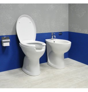 Kit de salle de bains pour handicapés avec lavabo, bidet et WC en céramique avec siège inclus