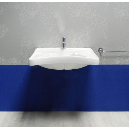 Lavabo blanc pour handicapés avec repose-coude - BuyBath