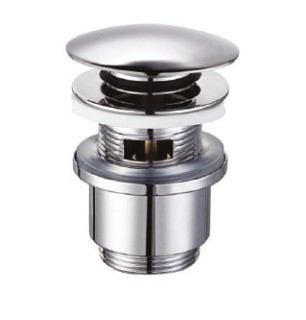 Vidange basse ronde click clack pour céramique - Vidange de lavabo