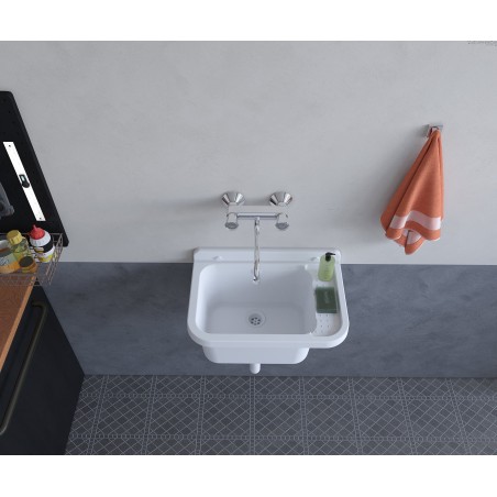 Support mural en polypropylène 60x34x21 avec porte-savon - BuyBath