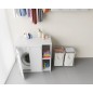 Armoire de rangement pour lave-linge avec portes et étagère latérale blanc Armoire de rangement pour lave-linge avec portes et étagère latérale blanc