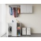 Armoire de rangement pour lave-linge avec portes et étagère latérale blanc Armoire de rangement pour lave-linge avec portes et étagère latérale blanc