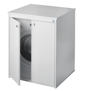 Armoire blanche pour lave-linge avec portes magnétiques 70x60x94H cm