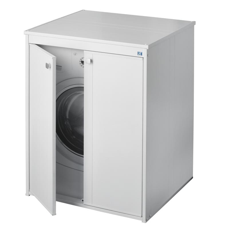 Armoire blanche pour lave-linge avec portes magnétiques 70x60x94H cm Armoire blanche pour lave-linge avec portes magnétiques 70x60x94H cm
