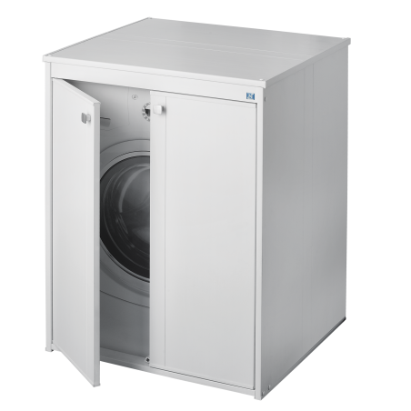 Armoire blanche pour lave-linge avec portes magnétiques 70x60x94H cm