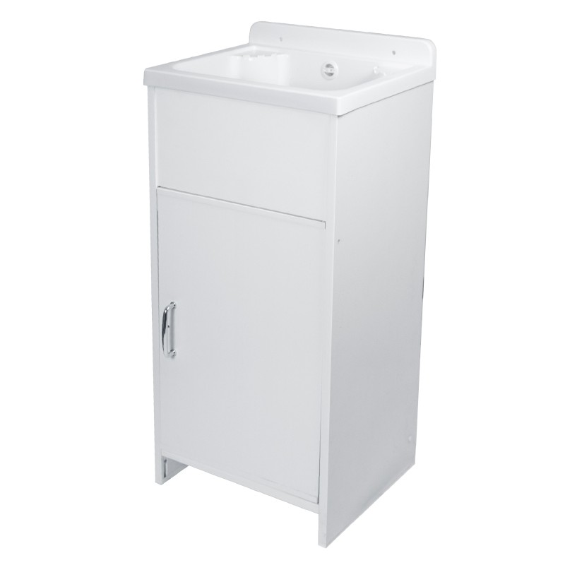 Lavabo extérieur peu encombrant en PVC avec vasque et bonde 42x34x80H cm Lavabo extérieur peu encombrant en PVC avec vasque et bonde 42x34x80H cm