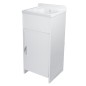 Lavabo extérieur peu encombrant en PVC avec vasque et bonde 42x34x80H cm Lavabo extérieur peu encombrant en PVC avec vasque et bonde 42x34x80H cm