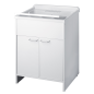 Lavabo en PVC blanc avec bonde autonettoyante et vidange 60x50x85H cm Lavabo en PVC blanc avec bonde autonettoyante et vidange 60x50x85H cm