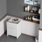 Lavabo en PVC blanc avec bonde autonettoyante et vidange 80x50x85H cm Lavabo en PVC blanc avec bonde autonettoyante et vidange 80x50x85H cm