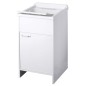 Lavabo en PVC blanc avec bonde autonettoyante et vidange 45x50x85H cm Lavabo en PVC blanc avec bonde autonettoyante et vidange 45x50x85H cm