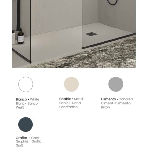 Receveur de douche Showey 70x120 cm en béton avec bonde et grille