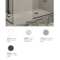 Receveur de douche en résine couleur ciment 70x120 cm avec grille et bonde - Showey Receveur de douche en résine couleur ciment 70x120 cm avec grille et bonde - Showey