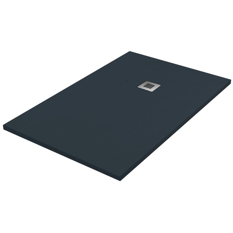 Receveur de douche en résine graphite 70x90 cm avec grille et bonde - Showey Receveur de douche en résine graphite 70x90 cm avec grille et bonde - Showey