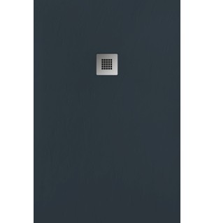Receveur de douche en résine graphite 70x90 cm avec grille et bonde - Showey