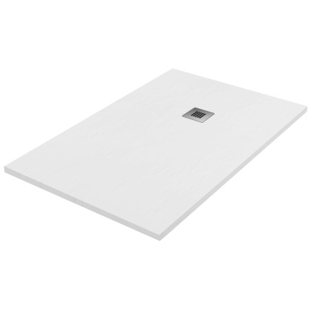 Receveur de douche Showey 80x140 cm blanc avec grille et écoulement