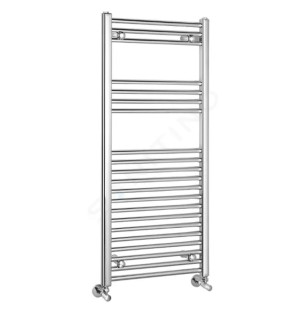 Radiateur sèche-serviettes de salle de bains 112x50 cm chromé avec raccords standard - Aly