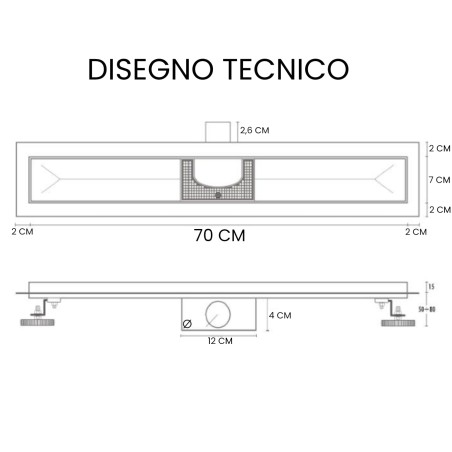 Gouttière tuilable - Taille : 70 cm