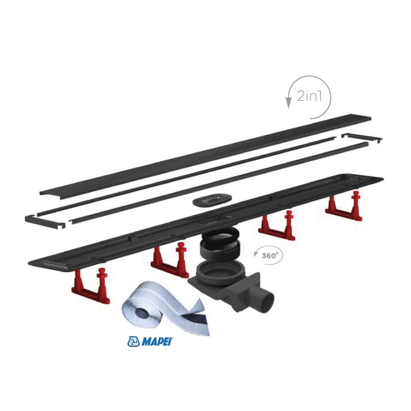 Confluo Primo Compact Line trunking - Taille : 75 cm - Couleur : Noir mat