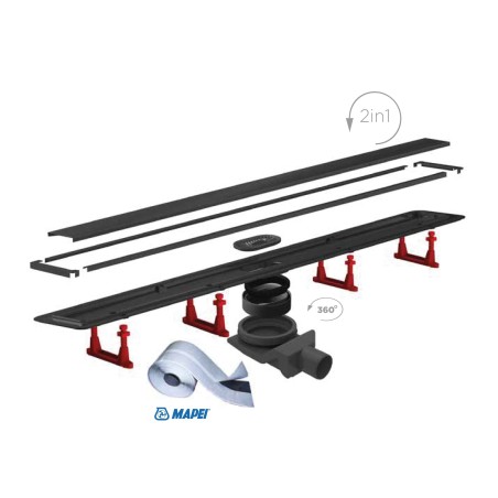 Confluo Primo Compact Line trunking - Taille : 75 cm - Couleur : Noir mat