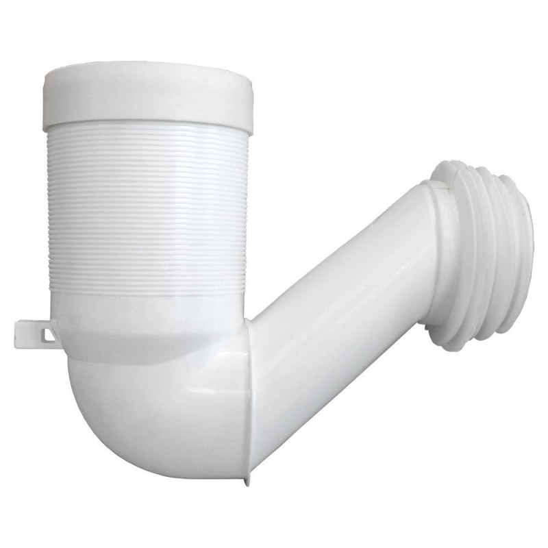 Coude 90° pour WC mural avec fixation blanche Coude 90° pour WC mural avec fixation blanche