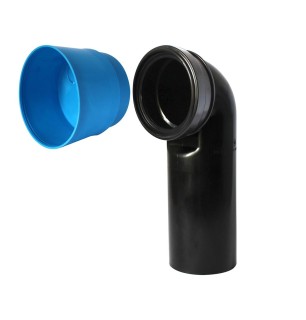 Coude de sortie des toilettes à 90° avec prise de chantier - pratique et durable