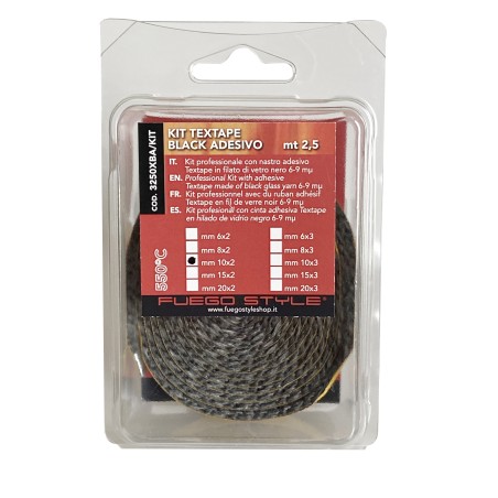 Textape Noir 6x3 mm joint adhésif pour poêles - BuyBath