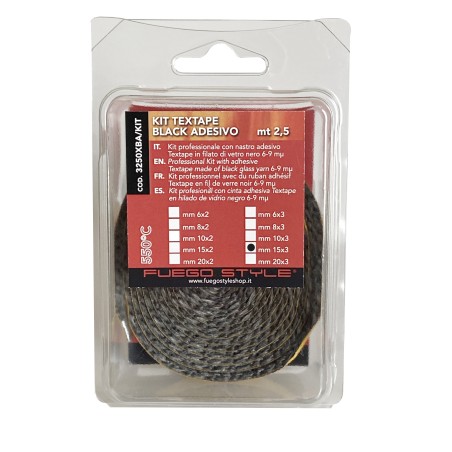 Textape Noir 10x2 mm joint adhésif pour poêles - BuyBath