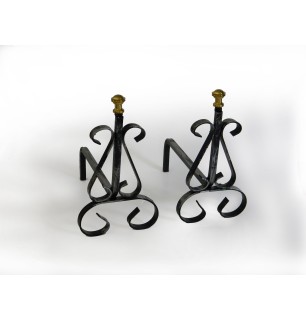 Paire d'ailettes avec boutons en laiton - Cheminée élégante | BuyBath