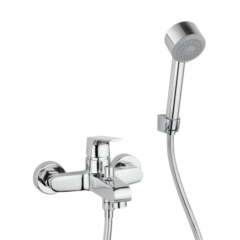 Mélangeur baignoire avec douchette et inverseur support fixe - Iceberg | Piralla Mélangeur baignoire avec douchette et inverseur support fixe - Iceberg | Piralla
