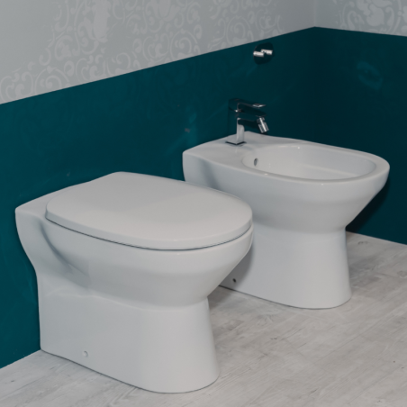 Paire d'appareils sanitaires Conny - WC + bidet softclose | BuyBath