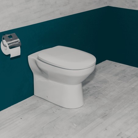 Conny WC encastré avec siège à fermeture progressive - Céramique blanche | BuyBath